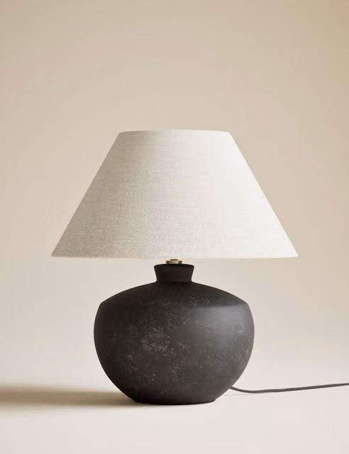 M&S Roma Ceramic Urn Table Lamp in Black
