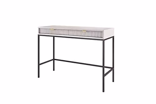 Abakus Direct Nova Collection Dressing Table in Grey and Gold, W: 104 cm – 1