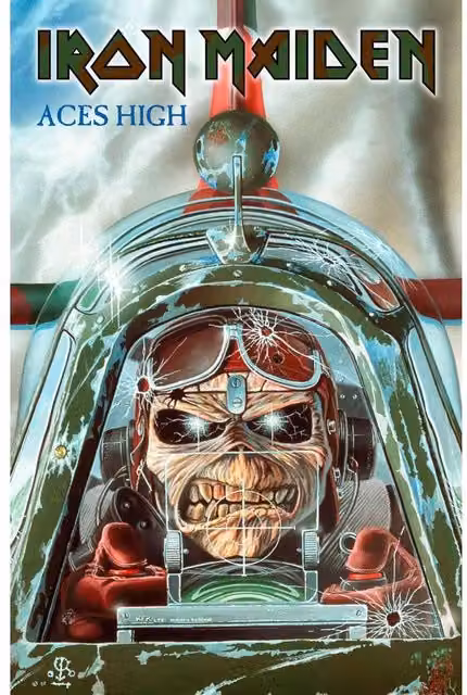 Iron Maiden Aces High Textile Poster in Baby Blue