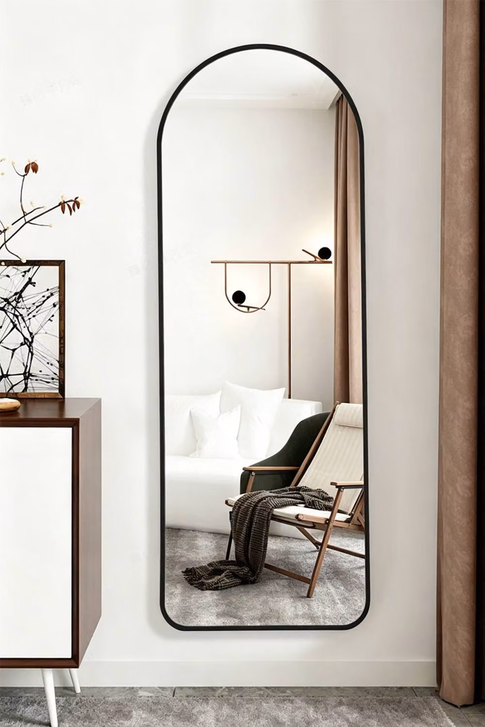 ExtraStar Arch Full Length Wall Mirror in Black, W: 40 cm, H: 120 cm – 2