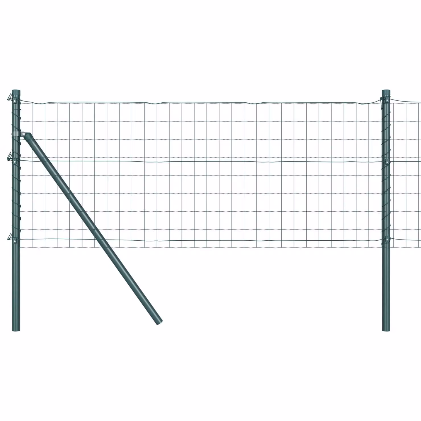 Berkfield Home Euro Fence with 13 Posts, Galvanised Steel, Green and Silver, 0.6 x 25 m – 2