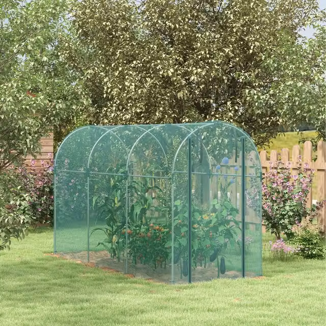 Outsunny Fruit Cage Plant Protection Tent with Large Door, Black, 3.6 m2
