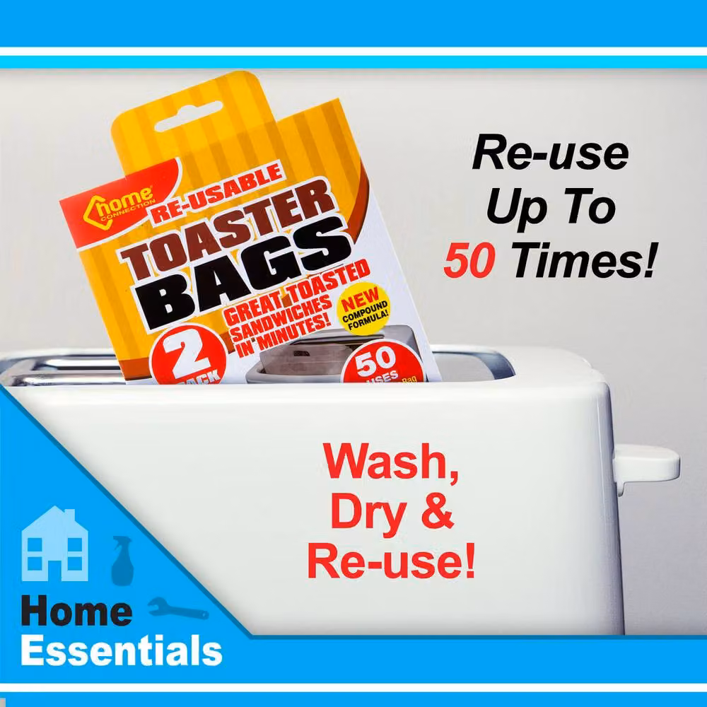 VFM Miracle Non-Stick Reusable Toaster Bags, 2 Pack, Transparent – 2