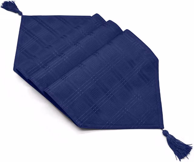 Kitchen Trends Modern Jacquard Hampton Table Runner in Navy Blue, W: 33.02 cm x L: 177.8 cm