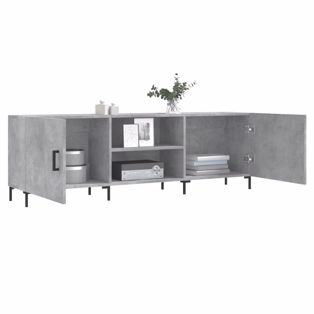 Berkfield Home Industrial TV Cabinet in Concrete Grey, W/D/H: 150 x 30 x 50 cm – 3