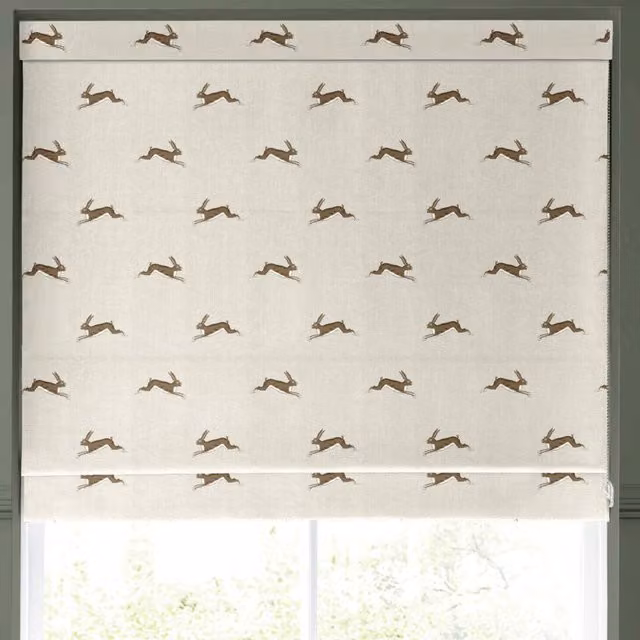 Emily Bond Alice Made to Measure Roman Blind in Stone
