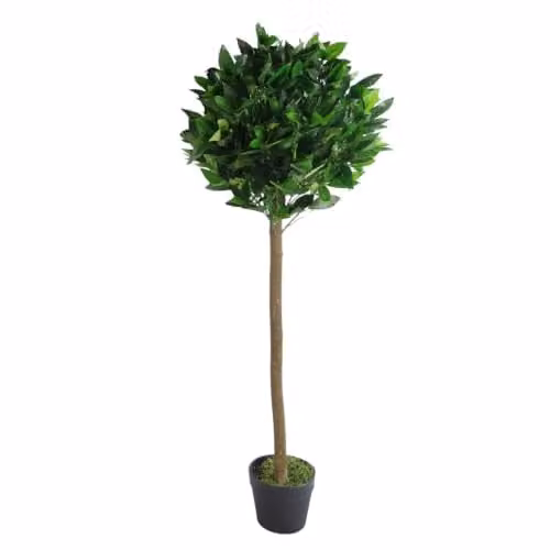 Leaf Design UK Artificial Bay Laurel Topiary Ball Tree, Green, Height: 120 cm – 1