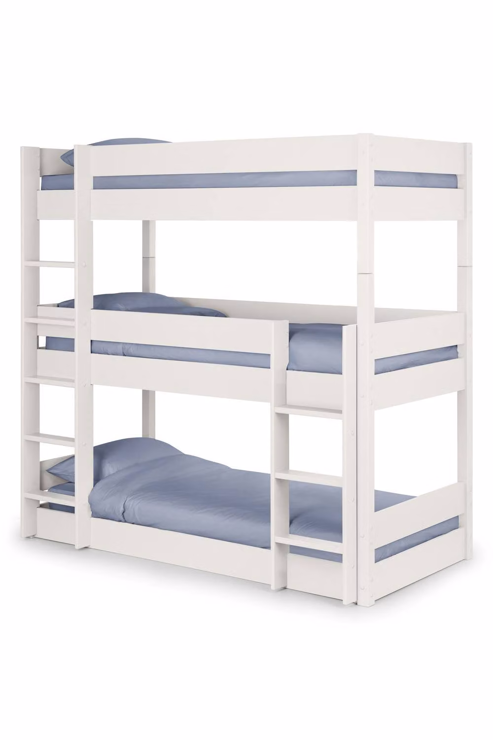 Julian Bowen Trio Two-Level Bunk Bed in White and Blue with Side Compartments, W/D/H: 190 x 90 x 160 cm – 2