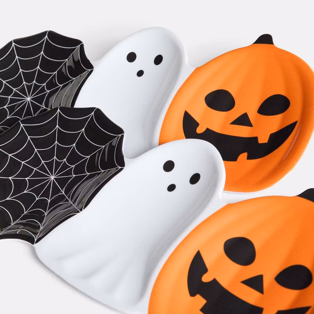 OHS 2 Pack Halloween Novelty Plastic Serving Platters and Dip Boards in Multicolour – 3
