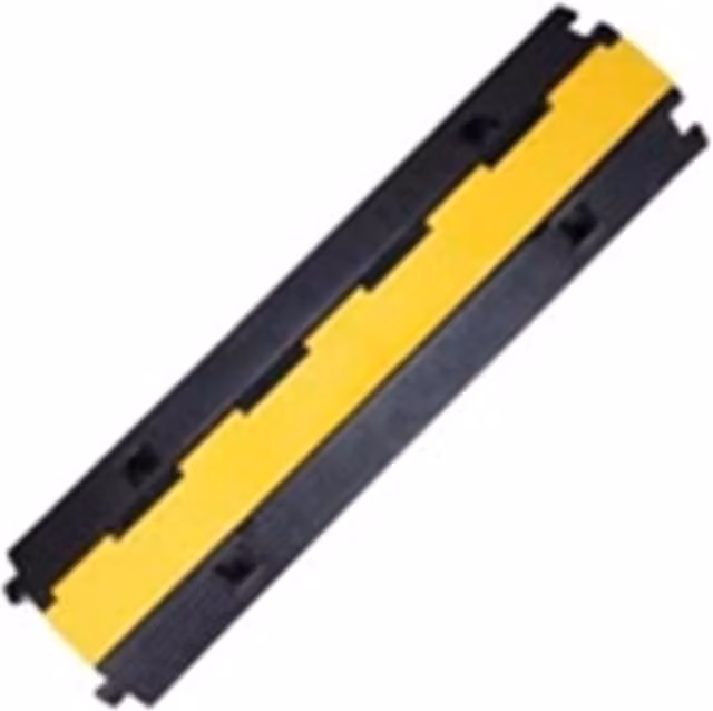 Nordara 2 Channel Cable Protector Ramp in Black and Yellow, W: 100 cm, D: 40 cm, H: 4 cm
