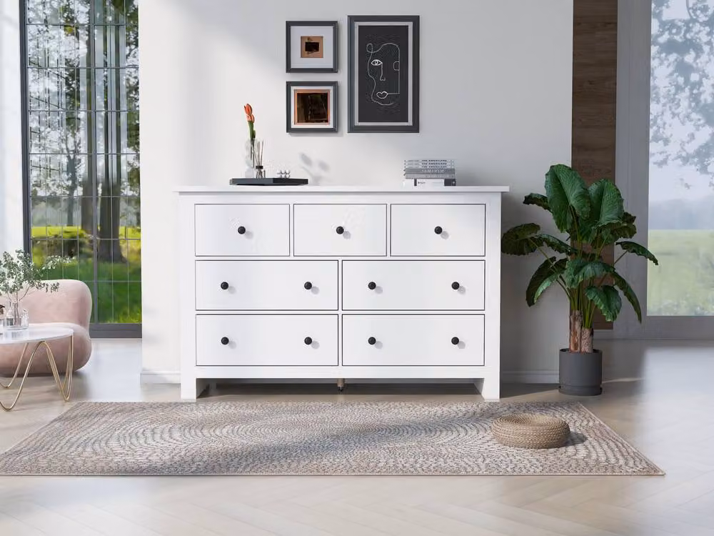 Merax White 7-Drawer Chest of Drawers and Large Sideboard Storage Cabinet – 2