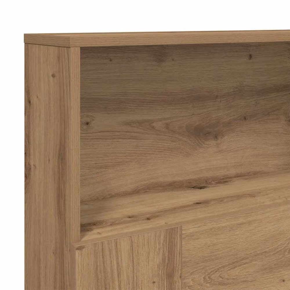 Berkfield Home Artisan Oak Headboard Cabinet in Brown with Integrated Bedside Shelf, W: 200 cm, D: 19 cm, H: 103.5 cm – 4