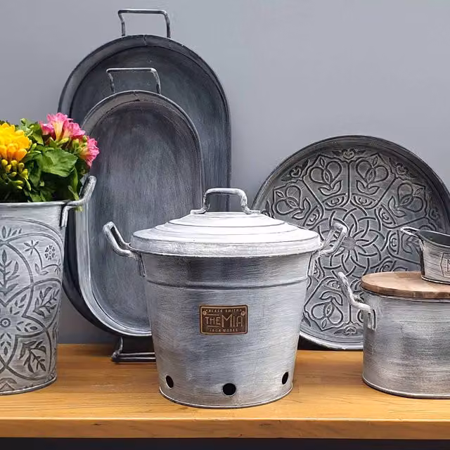 The Mia Stone Series Metal Potato and Onion Bin, Grey, W/D/H: 38.0 x 29.0 x 35.0 cm – 1