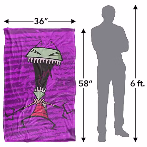 Invader Zim Scream Silky Touch Super Soft Fleece Throw Blanket, Purple, W: 91 cm, D: 147 cm – 4