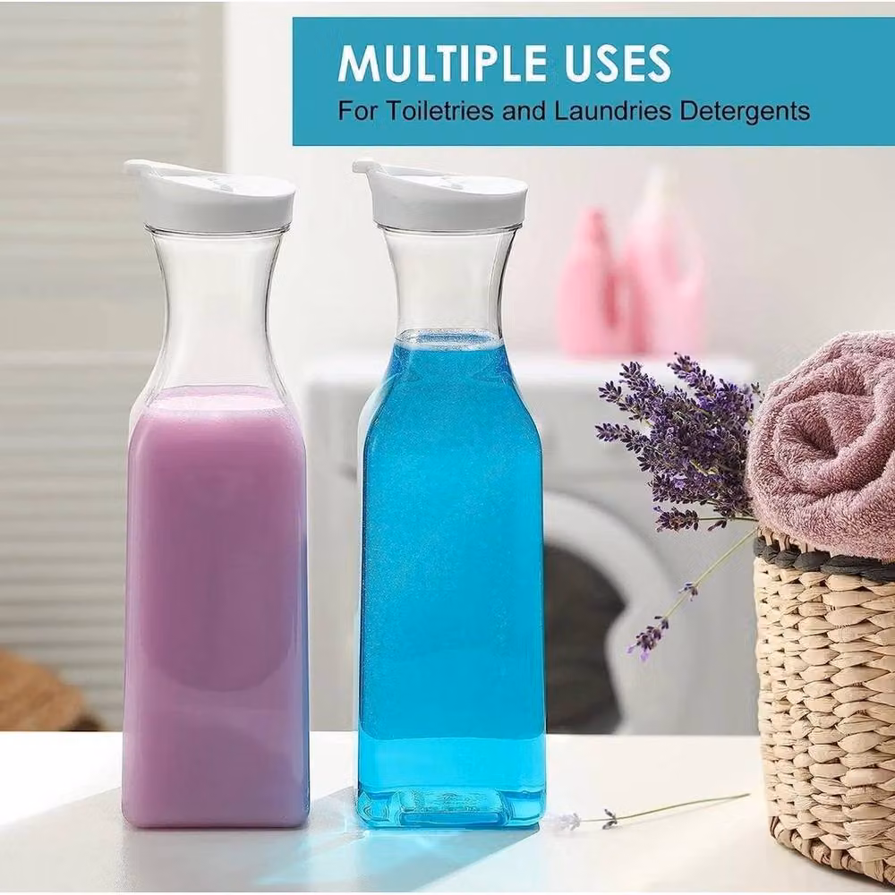 PAWNORA Set of 2 Transparent Plastic Carafes with Snap Lids, BPA-Free and Lead-Free – 4