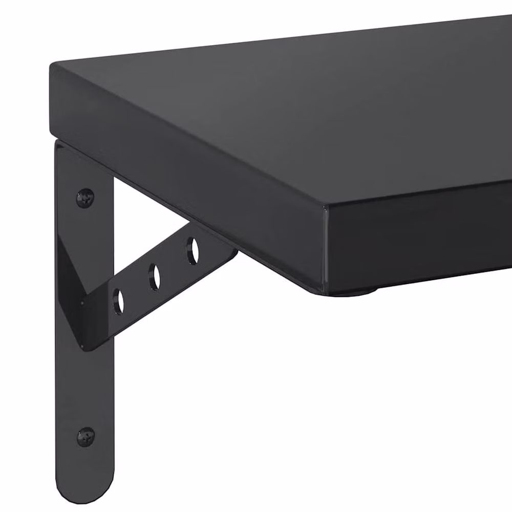 Berkfield Home Black Matt Metal Wall Shelves, Set of 2, W: 75 cm, D: 23.5 cm – 3