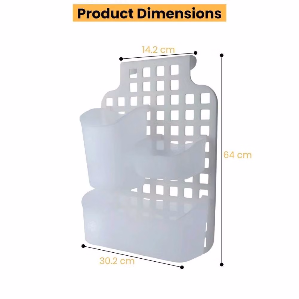 EONLION White Hanging Over Cupboard Door Shower Caddy Organiser – 2