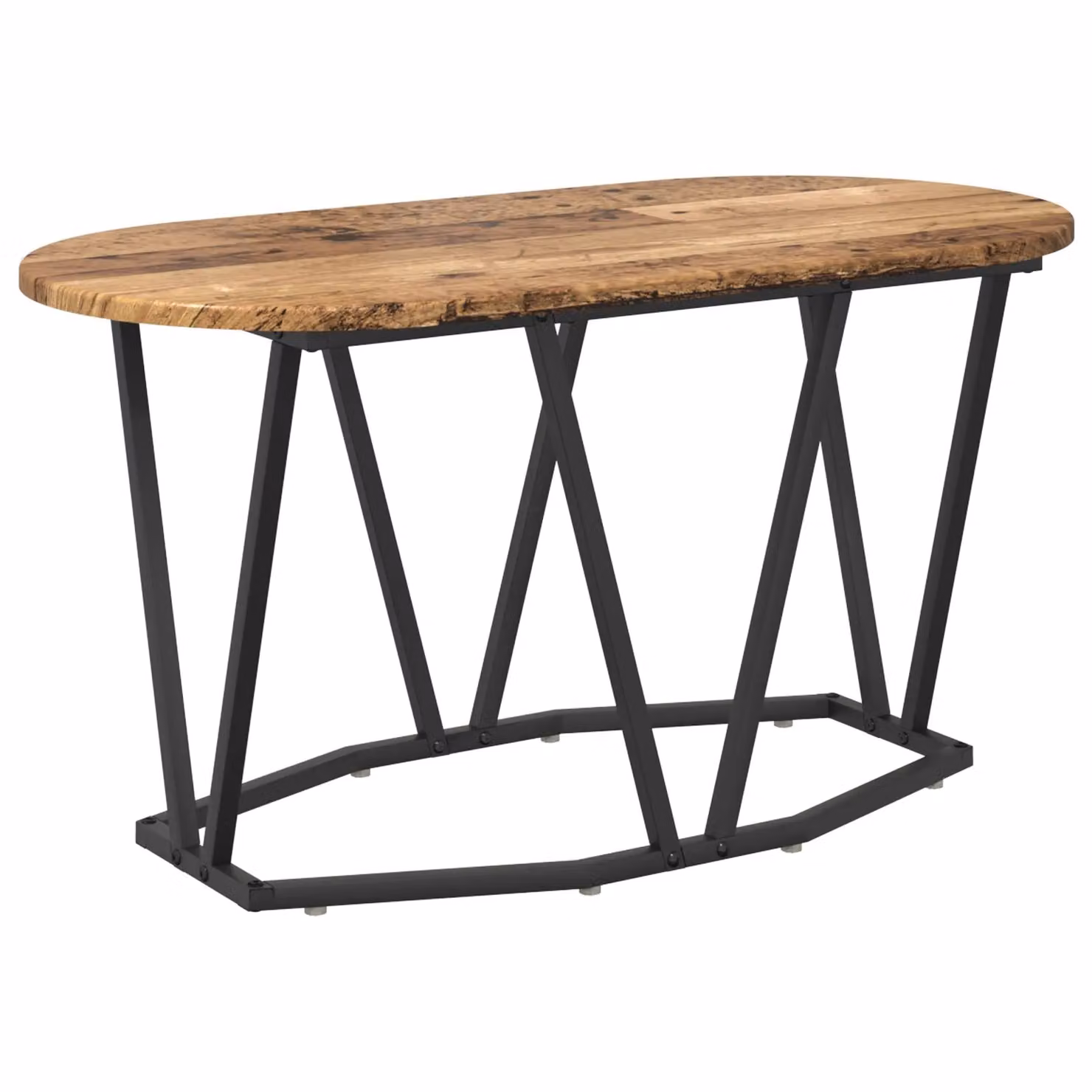 Berkfield Home Industrial Oval Coffee Table in Brown, W/D/H: 80 x 40 x 40.5 cm – 2