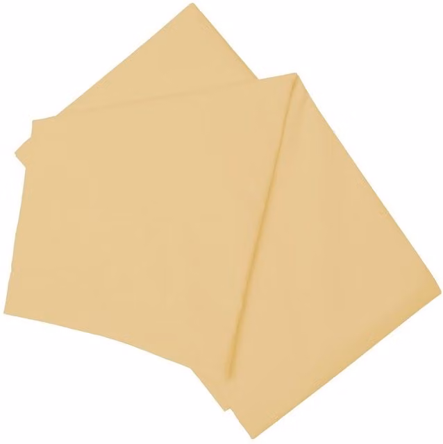 Belledorm Easy Care 200 Thread Count Cotton Polyester Percale Flat Sheet in Yellow, W: 140 cm, L: 200 cm