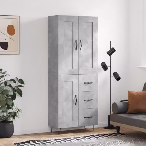 vidaXL Industrial Highboard in Grey, W/D/H: 69.5 x 34 x 180 cm – 2