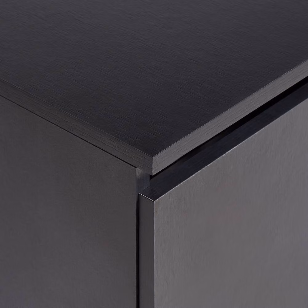 Wyld and Coco Black Wall-Mounted Bathroom Cabinet with Fluted Front and Internal Shelves W/D/H: 80 x 40 x 27 cm – 5