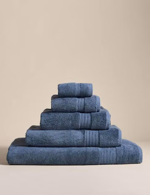 M&S Egyptian Cotton Fluffy Quick Drying Towel in Blue