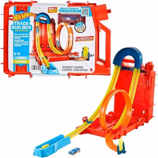 Hot Wheels Fuel Can Stunt Box Race Track Set in Red and Multicolour