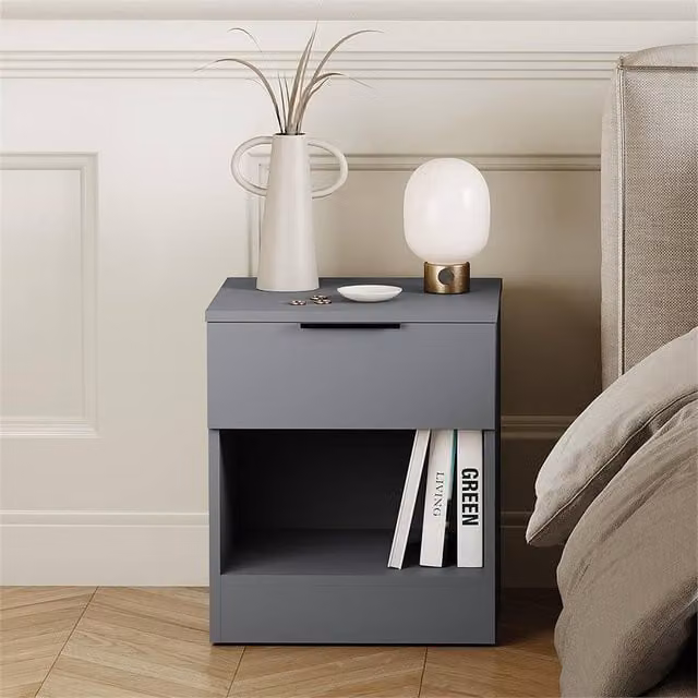 FORGEVIO Modern 1 Drawer Chest of Drawers in Grey – 1