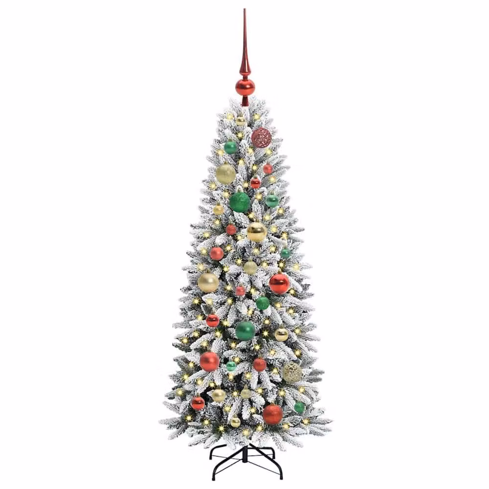 Berkfield Home Green and White Artificial Christmas Tree with 150 LEDs, W/D/H: 53 x 53 x 120 cm – 3