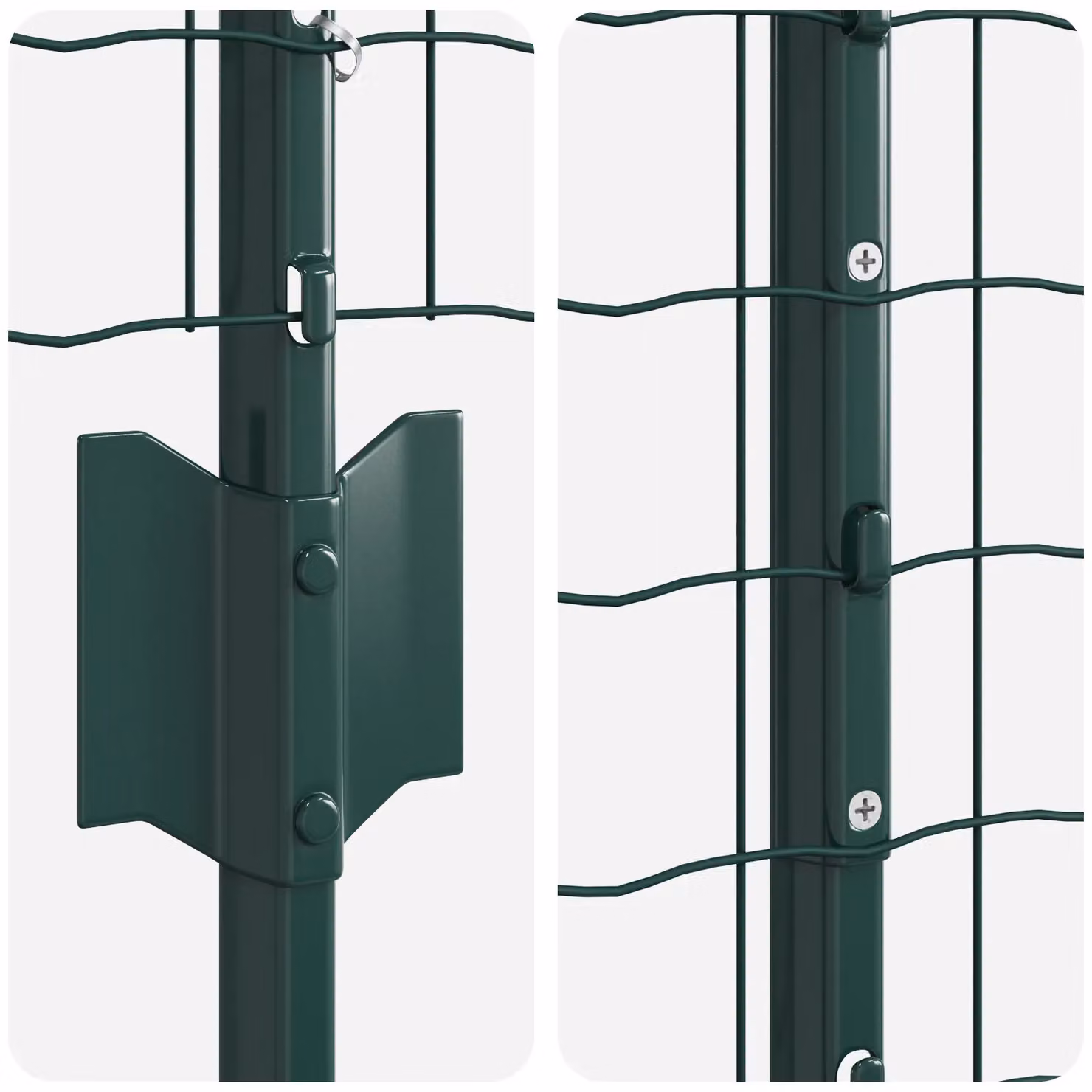 Berkfield Home Euro Fence with 11 U Posts, Green Powder-Coated Steel, W: 25 m, H: 1 m – 4