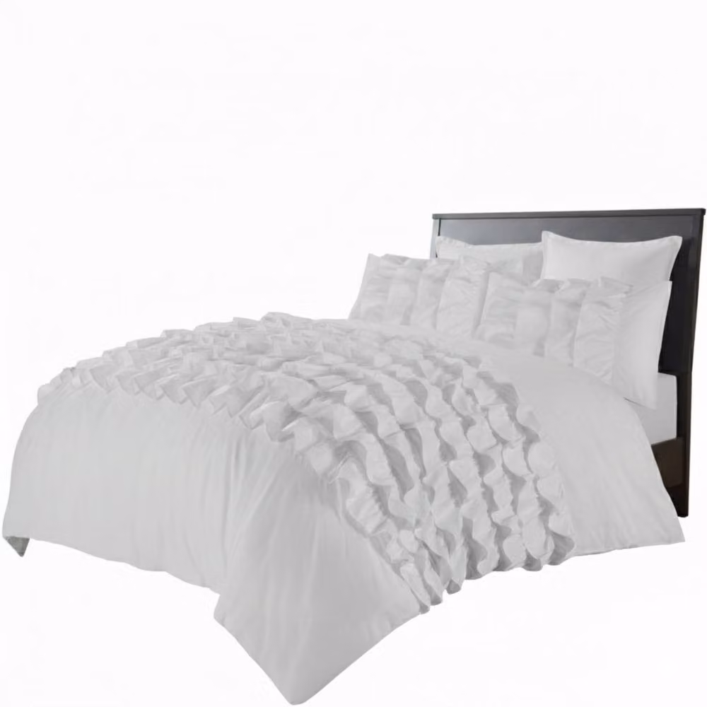 Snug City White Ruffle Border Duvet Cover and Pillowcase Set, Single, 90 x 200 cm – 2