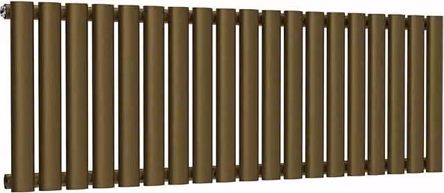 Lux Heat Oval Horizontal Wall Mounted Radiator in Gold, W: 114 cm, H: 40 cm