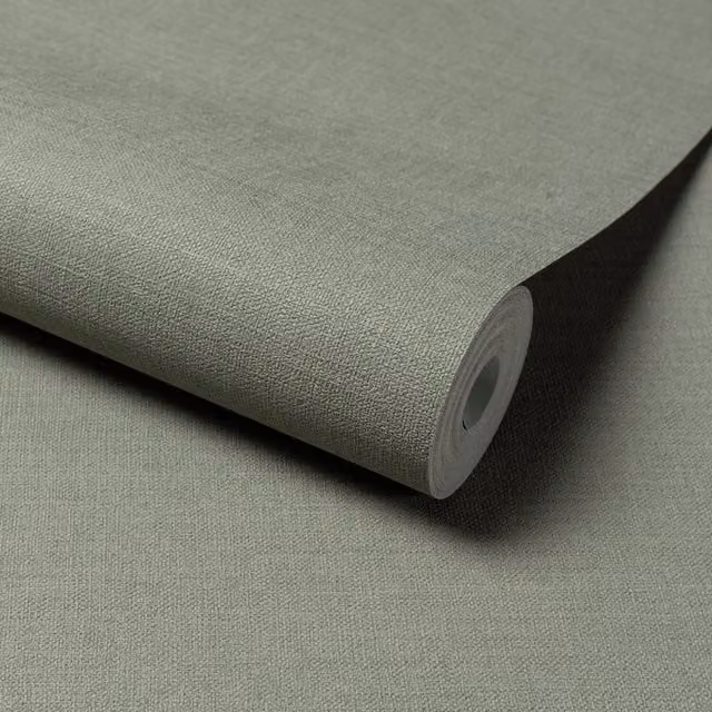 Grandeco Linen Effect Textured Fabric Wallpaper in Petrol Teal
