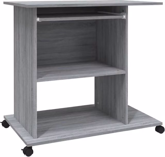 Berkfield Home Computer Desk in Grey Sonoma, Engineered Wood, W/D/H: 80 x 50 x 75 cm – 1