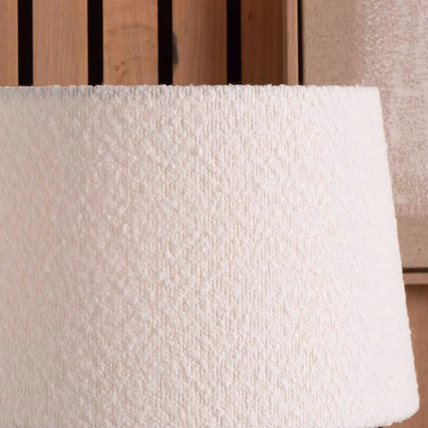Ruma White Boucle Tapered Cylinder Table Lamp Shade, Diameter: 35.56 cm – 2