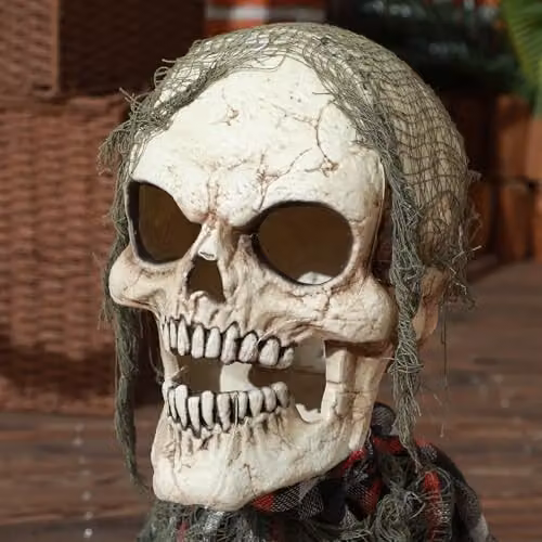 HOMCOM Groundbreaker Skeleton Halloween Animatronic Prop in Grey – 7