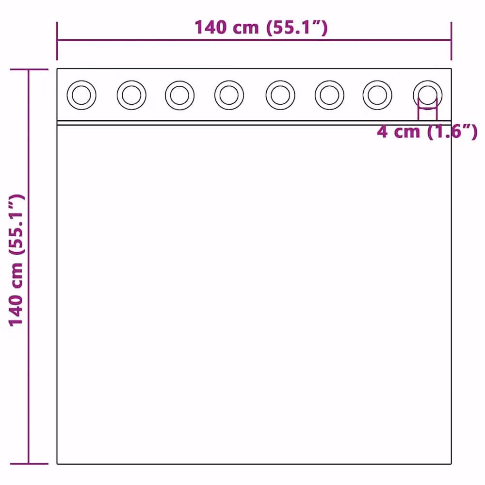 Berkfield Home Blackout Eyelet Curtains, 2 Pack, Beige, W: 140 cm, H: 140 cm – 2