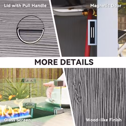 Outsunny Propane Gas Fire Pit Table for Garden and Terrace, Dark Grey, W/D/H: 109 x 56 x 63 cm – 7
