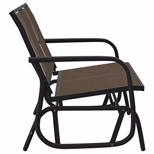vidaXL Garden Glider Bench in Brown, W/D/H: 120.5 x 76 x 86.5 cm – 5