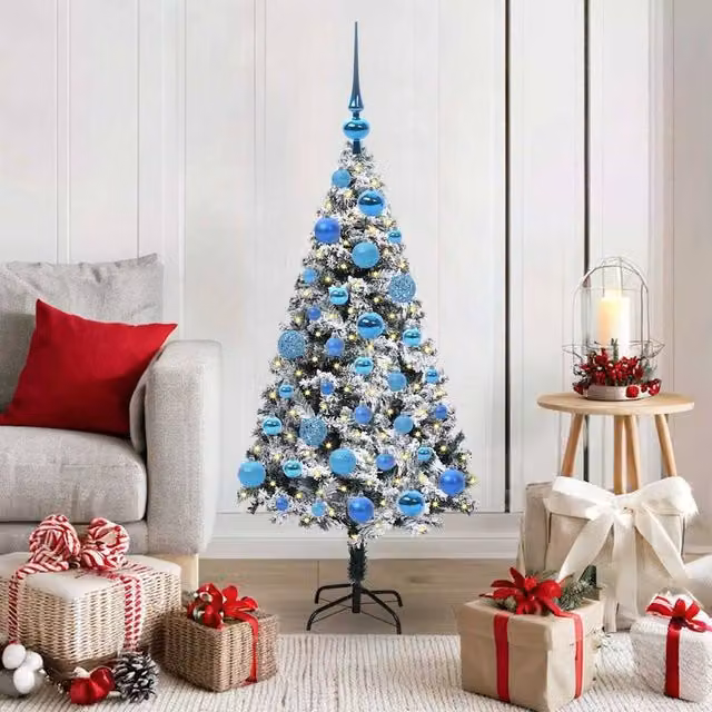 Berkfield Home Artificial Green Christmas Tree with 150 LEDs and Stand, Height: 120 cm