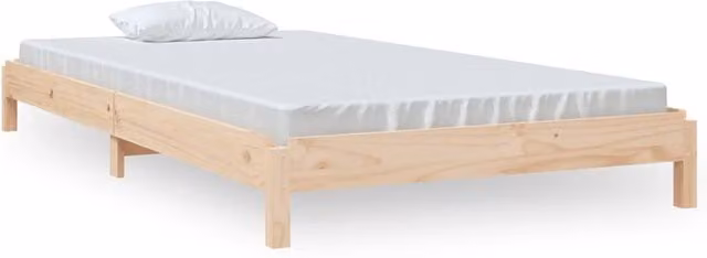 Berkfield Home Stack Bunk Bed in Natural Solid Pine, W/D/H: 100 x 200 cm