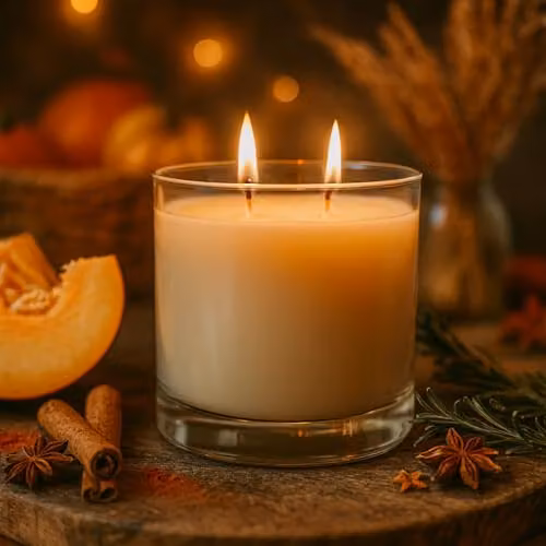 Nicola Spring Pumpkin Spice Scented Soy Wax Candles, Pack of 3, 400g per Candle, Double Wick, 45 Hour Burn Time – 2