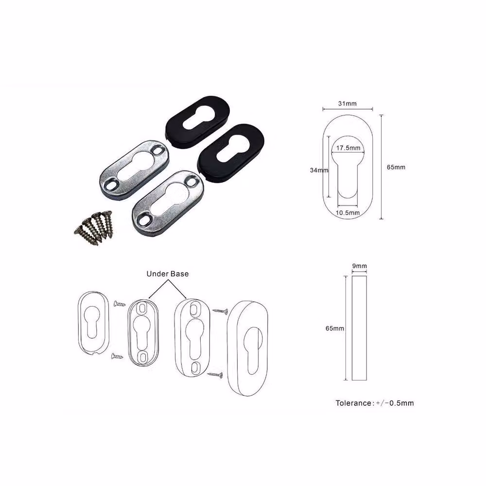 Forgeworks Matt Black Stainless Steel Slim Long Backplate Door Escutcheon Set – 2