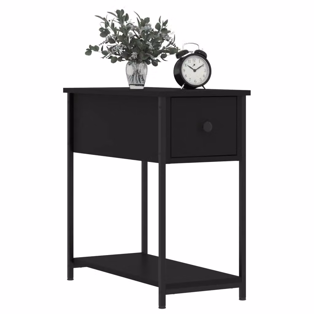 Berkfield Home Black Modern Bedside Cabinet W/D/H: 30 x 60 x 60 cm – 3