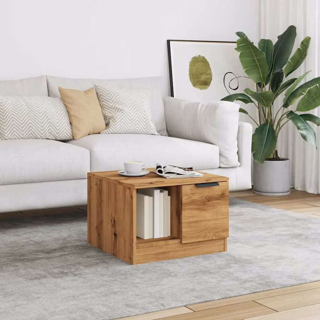 Berkfield Home Artisan Oak Coffee Table in Brown, W/D/H: 50 x 50 x 36 cm – 2