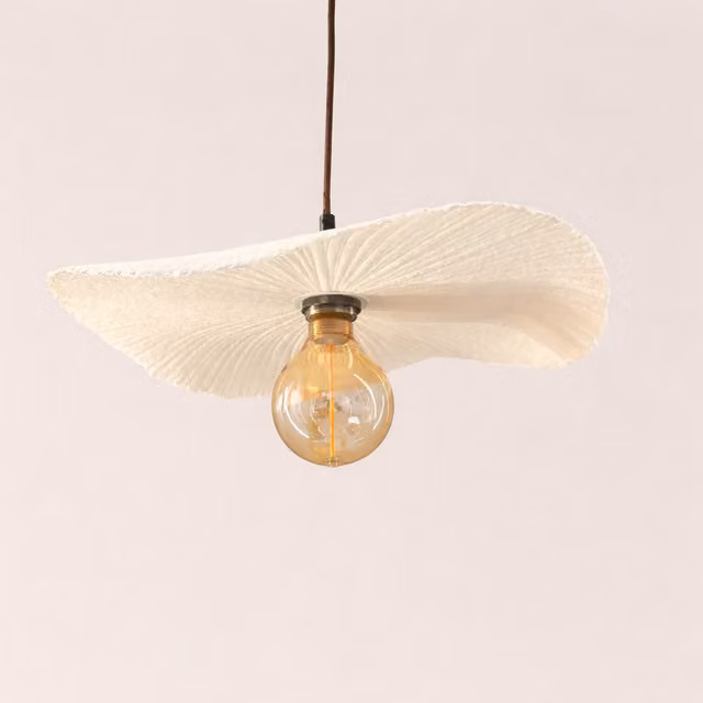 CGC Tallulah Large Paper Wave Easy Fit Lampshade in White, Diameter: 45 cm
