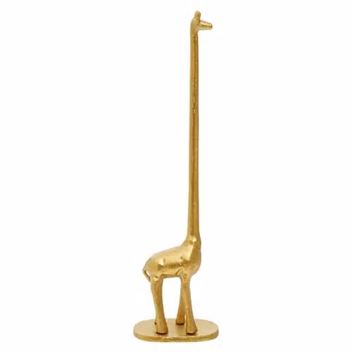 Orsina Fauna Giraffe Freestanding Toilet Roll Holder in Gold, W/D/H: 12 x 12 x 45 cm