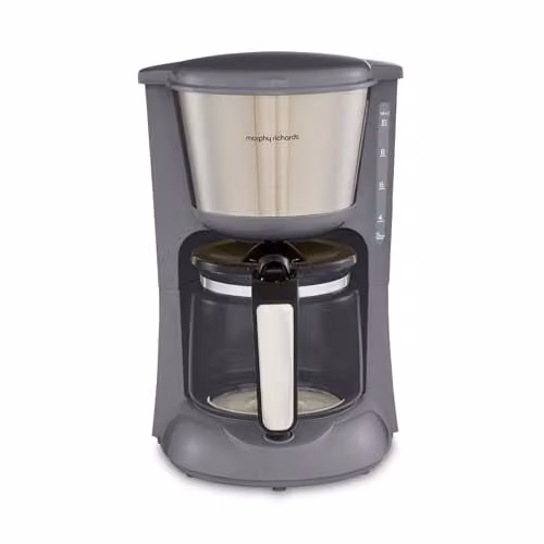 Morphy Richards Equip Filter Coffee Machine with Glass Jug in Grey and Silver
