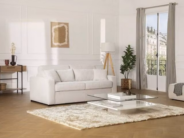 Vente-unique Dolce Ultra Soft Shaggy Rug in Beige, W/D: 160 x 230 cm