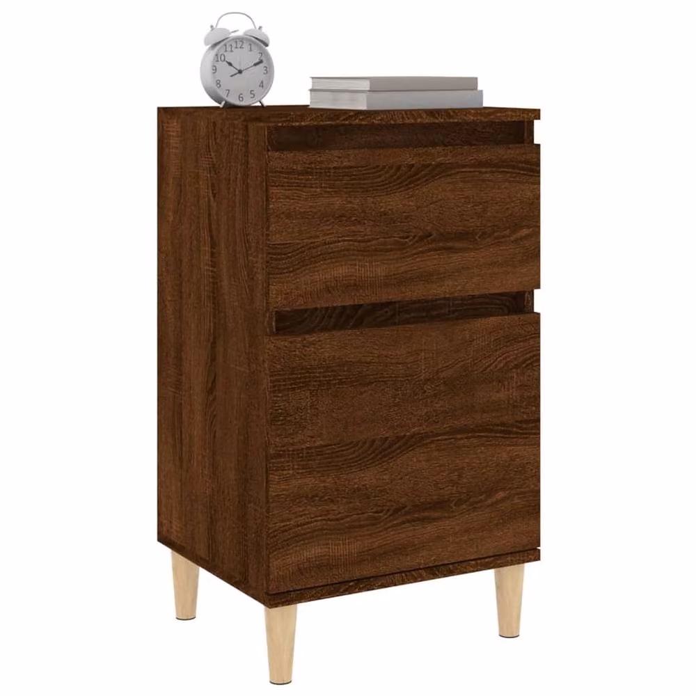 Berkfield Home Elegant Bedside Cabinets, 2 Piece Set, Brown Oak, W: 40 cm, D: 35 cm, H: 70 cm – 4